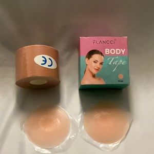 Flancci Body Tape: 2inches wide/ 200inches long/ with 2pc silicone nipple covers
